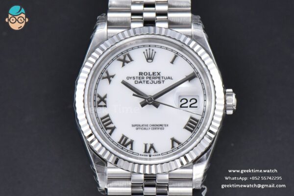 DateJust 36MM 126234 904L VSF White Dial Roma Marker Jubilee Bracelet VS3235 - Image 3