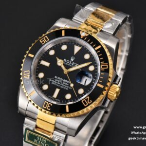 Submariner 116613 LN 904L King YG/SS Black Ceramic Black Dial SS Bracelet VR3135