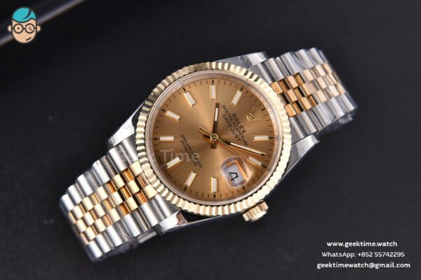 DateJust 36MM 904L YG/SS GMF Fluted Bezel YG Dial Lume Marker Jubilee Bracelet VR3235 - Image 4
