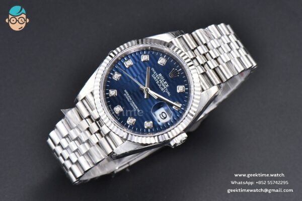DateJust 36MM 904L VSF Blue Motif Dial Diamond Marker Jubilee VS3235 - Image 4