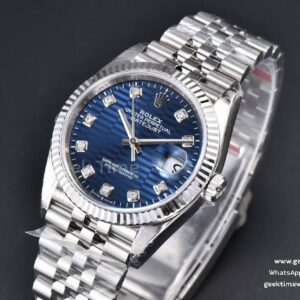 DateJust 36MM 904L VSF Blue Motif Dial Diamond Marker Jubilee VS3235
