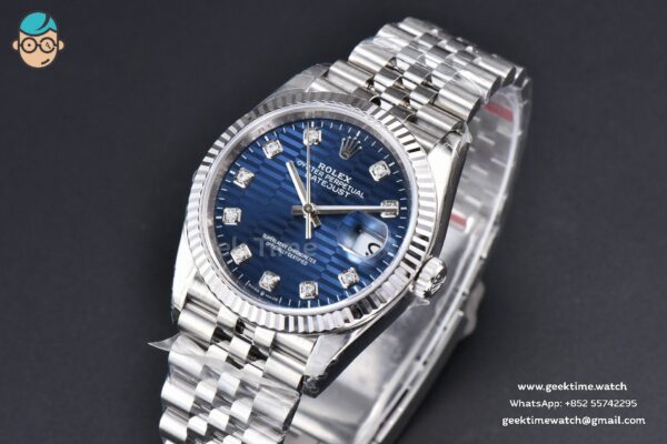 DateJust 36MM 904L VSF Blue Motif Dial Diamond Marker Jubilee VS3235