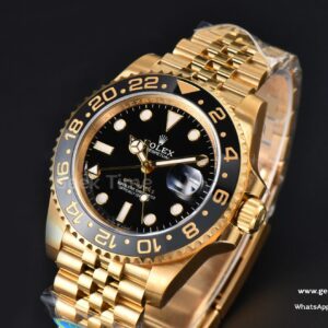 GMT Master II 126718 40mm Clean CF YG Black/Gray Bezel Black Dial Jubilee Bracelet DD3285