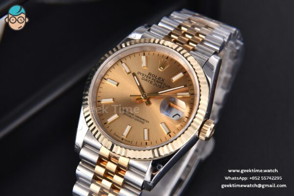 DateJust 36MM 904L YG/SS GMF Fluted Bezel YG Dial Lume Marker Jubilee Bracelet VR3235