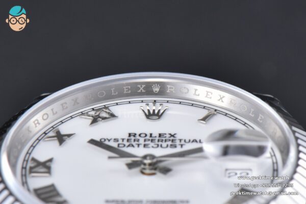 DateJust 36MM 126234 904L VSF White Dial Roma Marker Jubilee Bracelet VS3235 - Image 6