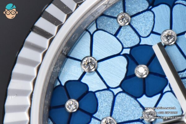 DateJust 31MM 904L GMF Fluted Bezel Blue Flowers Dial Jubilee Bracelet A2824 - Image 6