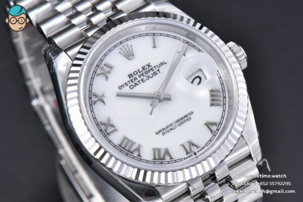 DateJust 36MM 126234 904L VSF White Dial Roma Marker Jubilee Bracelet VS3235 - Image 7