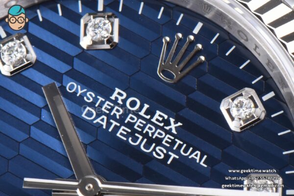 DateJust 36MM 904L VSF Blue Motif Dial Diamond Marker Jubilee VS3235 - Image 8
