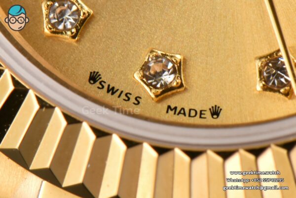 DateJust 28MM Ladies WF YG Gold Dial Diamond Marker Jubilee Bracelet A2236 - Image 8