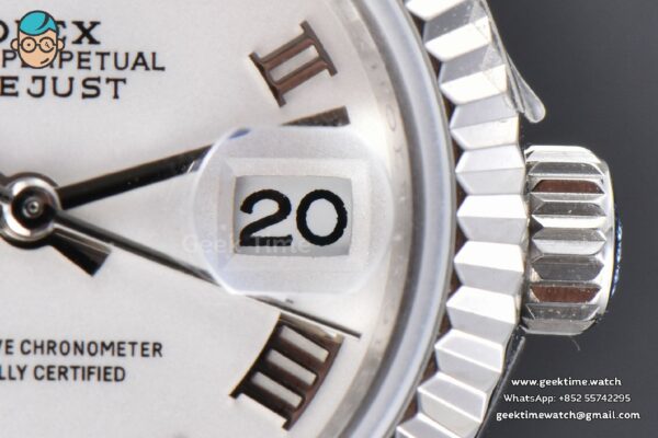 DateJust 28MM WF White Dial Lume Marker Jubilee Bracelet A2671 - Image 9