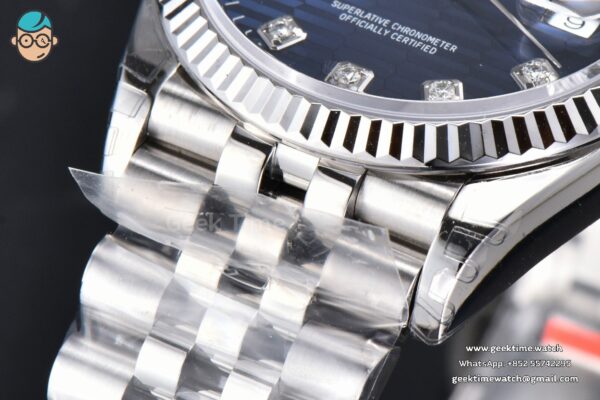 DateJust 36MM 904L VSF Blue Motif Dial Diamond Marker Jubilee VS3235 - Image 9