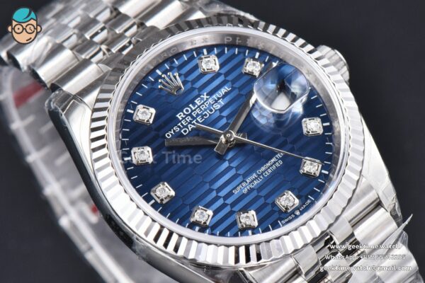 DateJust 36MM 904L VSF Blue Motif Dial Diamond Marker Jubilee VS3235 - Image 13