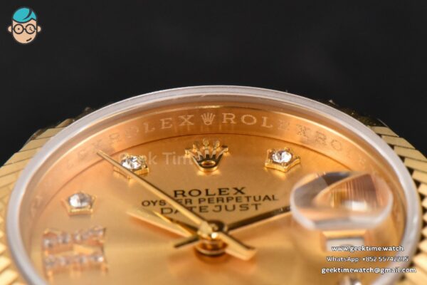 DateJust 28MM Ladies WF YG Gold Dial Diamond Marker Jubilee Bracelet A2236 - Image 13