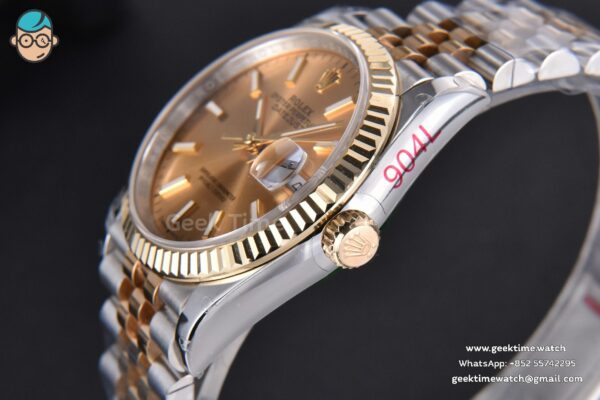 DateJust 36MM 904L YG/SS GMF Fluted Bezel YG Dial Lume Marker Jubilee Bracelet VR3235 - Image 14