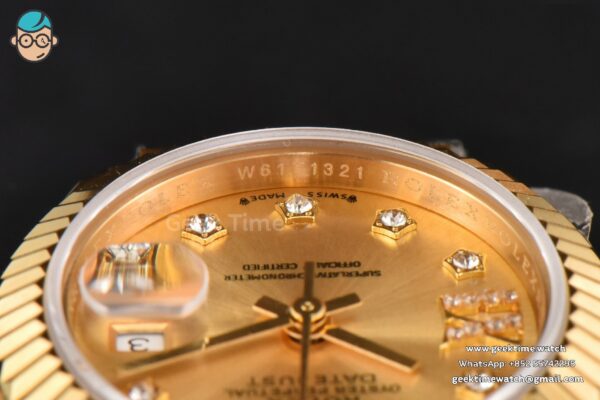DateJust 28MM Ladies WF YG Gold Dial Diamond Marker Jubilee Bracelet A2236 - Image 14