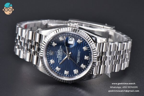 DateJust 36MM 904L VSF Blue Motif Dial Diamond Marker Jubilee VS3235 - Image 14
