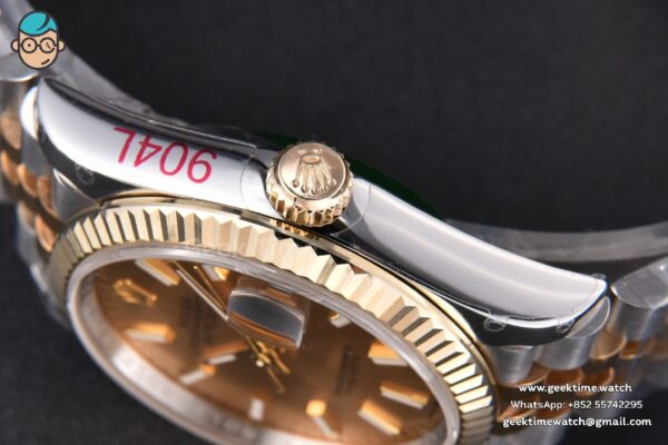 DateJust 36MM 904L YG/SS GMF Fluted Bezel YG Dial Lume Marker Jubilee Bracelet VR3235 - Image 16