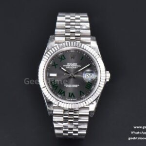 DateJust 41mm 904L VSF Wimbledon Gray Dial Green Marker Jubilee VS3235