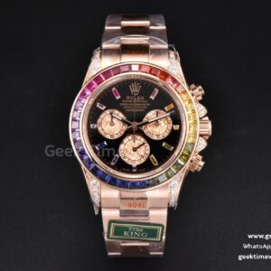 Daytona 116595 King RG Rainbow Diamond Black Dial RG Bracelet A7750