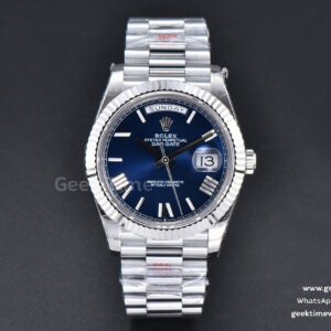 Day-Date 40mm GMF Blue Dial Roma Marker President Bracelet A2836
