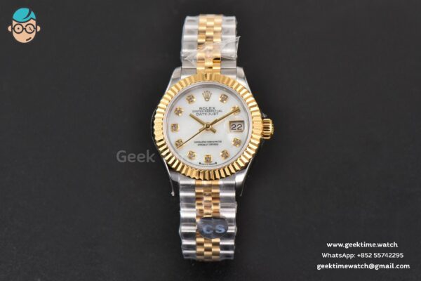 DateJust 28MM Ladies WF YG/SS MOP Dial Diamond Marker Jubilee Bracelet A2236 - Image 2