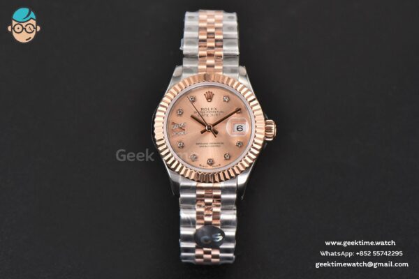 DateJust 28MM Ladies WF RG/SS RG Dial Diamond Marker Jubilee Bracelet A2236 - Image 2