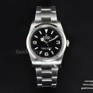Explorer 124273 36mm 316L BPF schwarzes Zifferblatt SS-Armband VR3230
