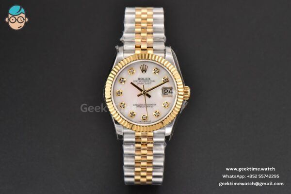 DateJust 31MM Ladies 904L YG/SS WF MOP Dial Jubilee Bracelet A2671 - Image 2