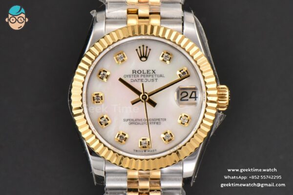 DateJust 31MM Ladies 904L YG/SS WF MOP Dial Jubilee Bracelet A2671 - Image 3