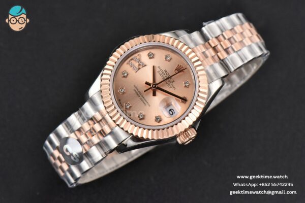 DateJust 28MM Ladies WF RG/SS RG Dial Diamond Marker Jubilee Bracelet A2236 - Image 4