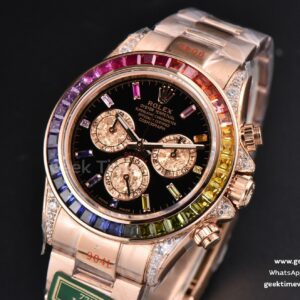 Daytona 116595 King RG Rainbow Diamond Black Dial RG Bracelet A7750