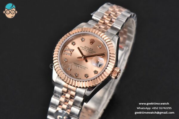 DateJust 28MM Ladies WF RG/SS RG Dial Diamond Marker Jubilee Bracelet A2236
