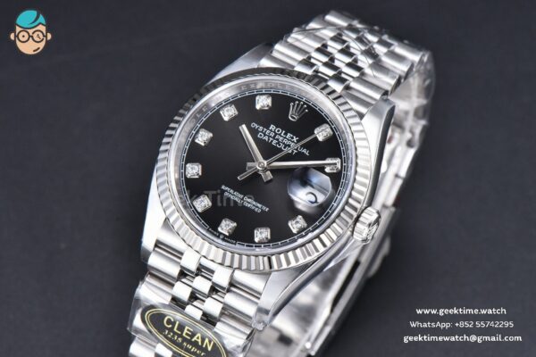 DateJust 36MM 126234 Clean CF Black Dial Diamond Marker Jubilee Bracelet VR3235