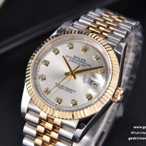 DateJust 36MM 904L YG/SS GMF Fluted Bezel Silver Dial Diamond Marker Jubilee Bracelet VR3235