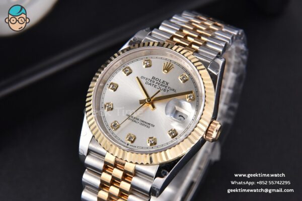 DateJust 36MM 904L YG/SS GMF Fluted Bezel Silver Dial Diamond Marker Jubilee Bracelet VR3235