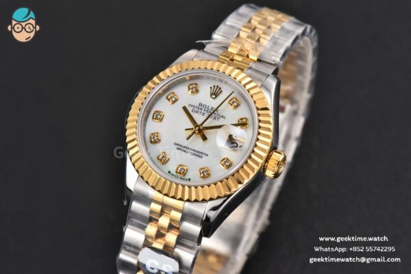 DateJust 28MM Ladies WF YG/SS MOP Dial Diamond Marker Jubilee Bracelet A2236