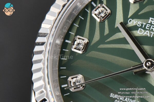 DateJust 36MM BPF Fluted Green Plam Dial Diamond Marker Jubilee Bracelet 2824 - Image 5