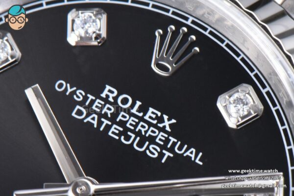 DateJust 36MM 126234 Clean CF Black Dial Diamond Marker Jubilee Bracelet VR3235 - Image 6