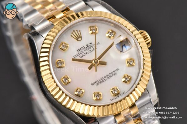 DateJust 31MM Ladies 904L YG/SS WF MOP Dial Jubilee Bracelet A2671 - Image 7