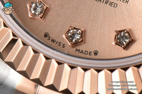 DateJust 28MM Ladies WF RG/SS RG Dial Diamond Marker Jubilee Bracelet A2236 - Image 8