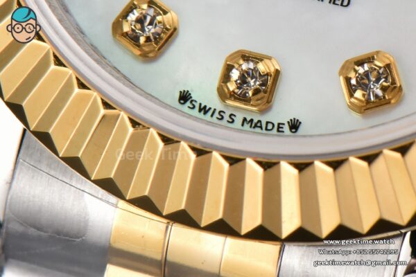 DateJust 28MM Ladies WF YG/SS MOP Dial Diamond Marker Jubilee Bracelet A2236 - Image 8