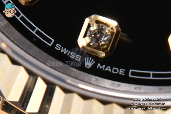 DateJust 36MM 904L YG/SS GMF Fluted Bezel Black Dial Diamond Marker Jubilee Bracelet VR3235 - Image 8