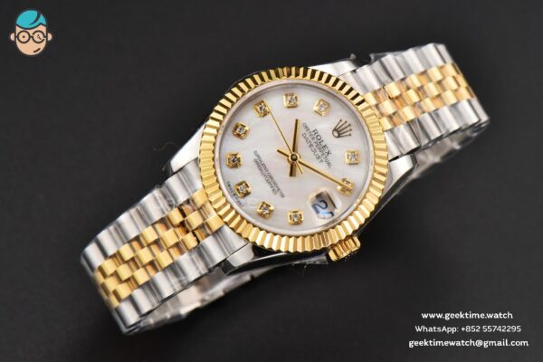 DateJust 31MM Ladies 904L YG/SS WF MOP Dial Jubilee Bracelet A2671 - Image 8