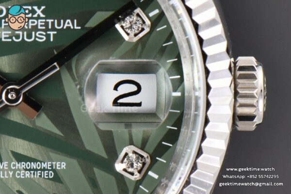 DateJust 36MM BPF Fluted Green Plam Dial Diamond Marker Jubilee Bracelet 2824 - Image 8