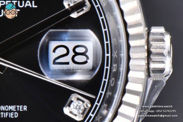 DateJust 36MM 126234 Clean CF Black Dial Diamond Marker Jubilee Bracelet VR3235 - Image 9