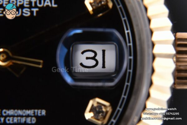 DateJust 36MM 904L YG/SS GMF Fluted Bezel Black Dial Diamond Marker Jubilee Bracelet VR3235 - Image 9