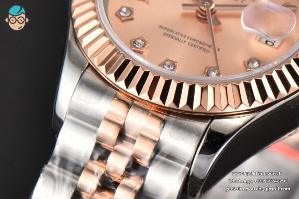DateJust 28MM Ladies WF RG/SS RG Dial Diamond Marker Jubilee Bracelet A2236 - Image 10