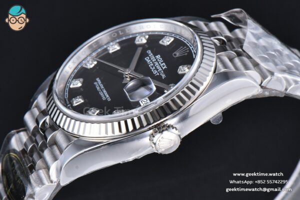 DateJust 36MM 126234 Clean CF Black Dial Diamond Marker Jubilee Bracelet VR3235 - Image 11