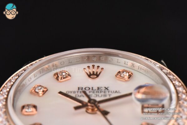 DateJust 31MM Ladies 904L RG/SS WF Diamond MOP Dial Jubilee Bracelet A2671 - Image 12
