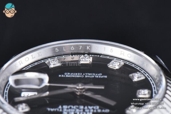 DateJust 36MM 126234 Clean CF Black Dial Diamond Marker Jubilee Bracelet VR3235 - Image 13